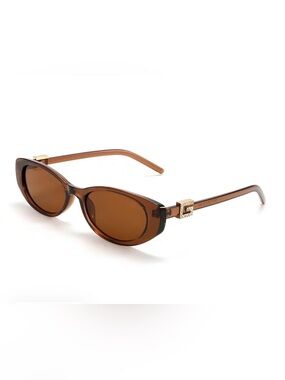 BRAND NEW! Designer-Inspired Cat-Eye Sunglasses with Gold Crystal G Detail